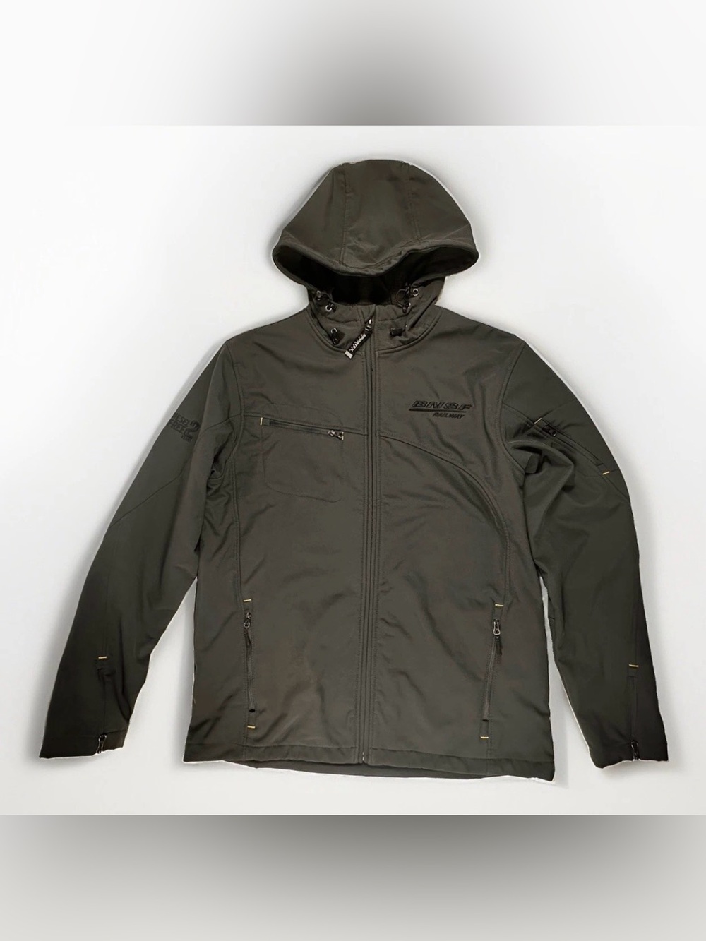 Port Authority J706 Soft Shell Jacket Hooded Dark Gray Fleece BNSF Men Small